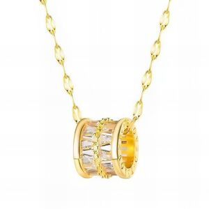 Elegant Gold Necklace with Cubic Zirconia.